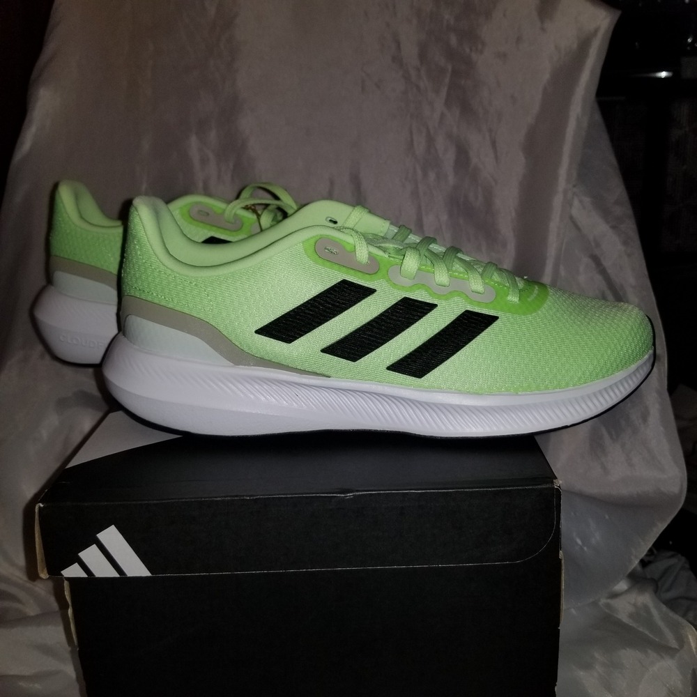 Adidas‎ Runfalcon 3.0 Men 9 Lime Green Excellent Cloudfoam Running Shoes IE0741